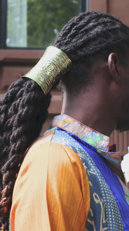 Ancient Gold Hair Cuff for long ponytails Locs, Sisterlocks, Dreadlocks and Braids