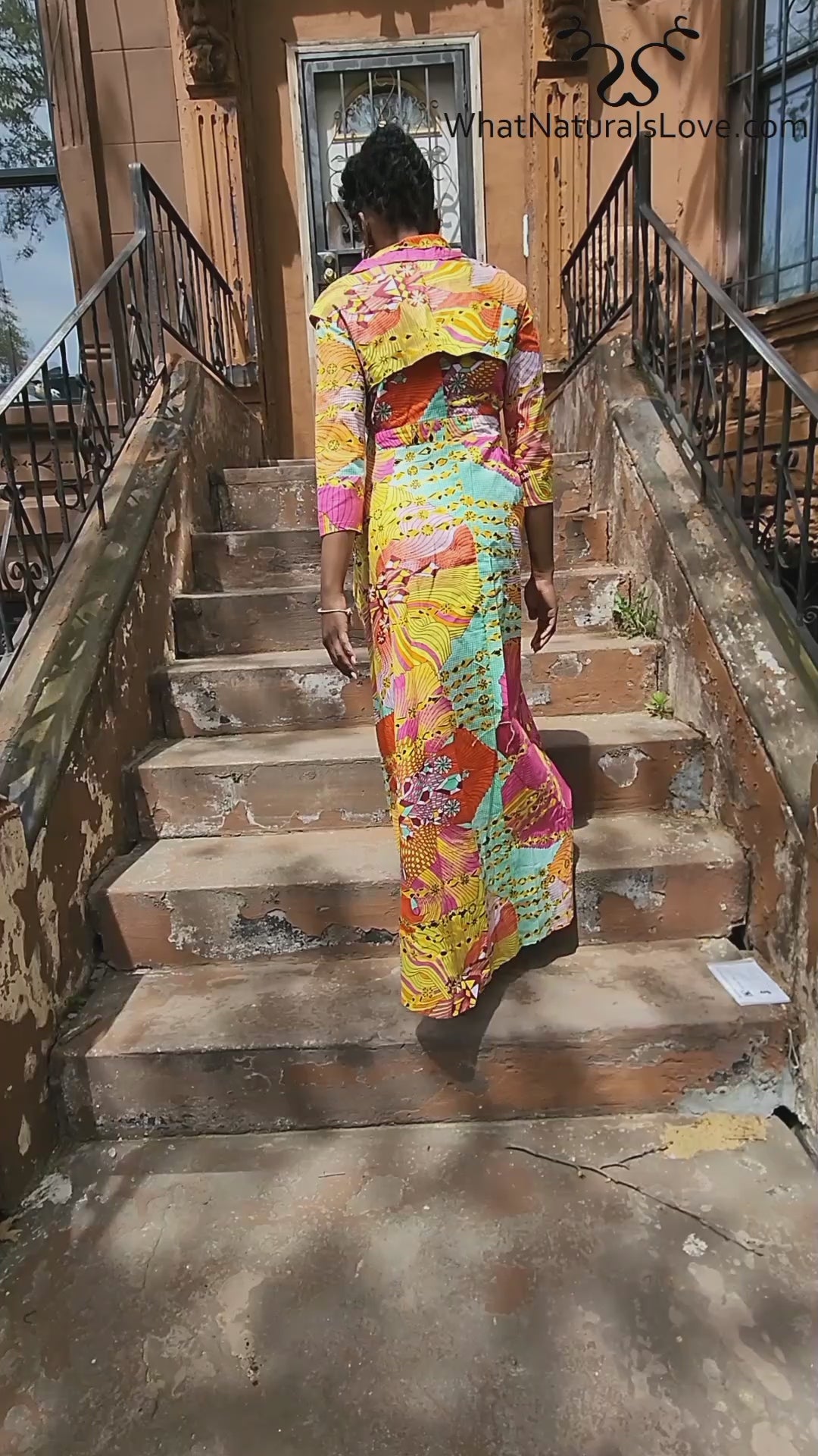 Robe maxi africaine Bazin Rich en XS à 6X