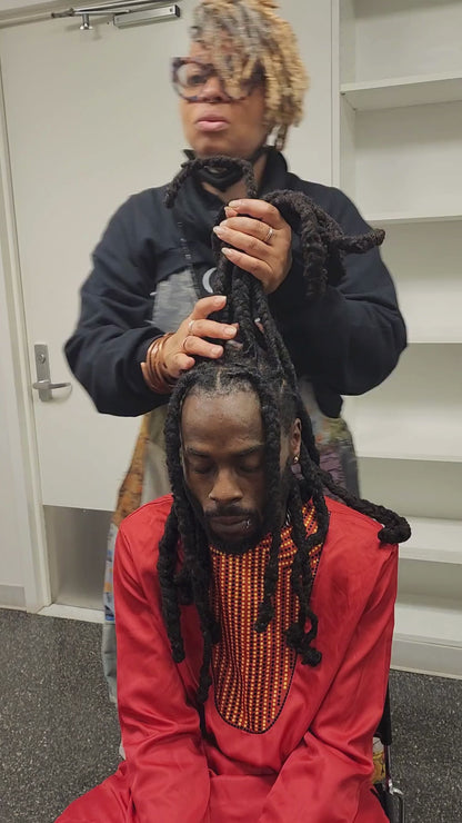 Ponytail Loc Cuff with Crystals for Men with Locs