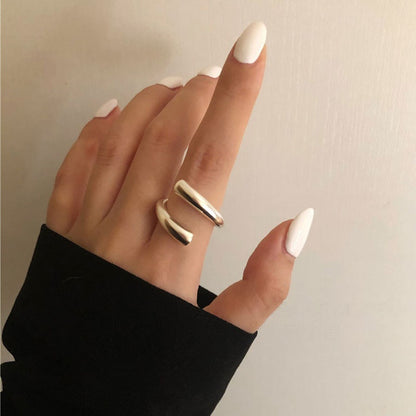 Minimalistische zilveren kleur ringen voor vrouwen