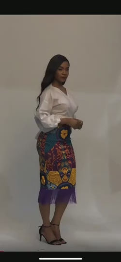 Rok met hoge taille en zoom - Afrikaanse rok