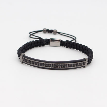 Hand-woven double row diamond crescent bracelet/Hair Tie