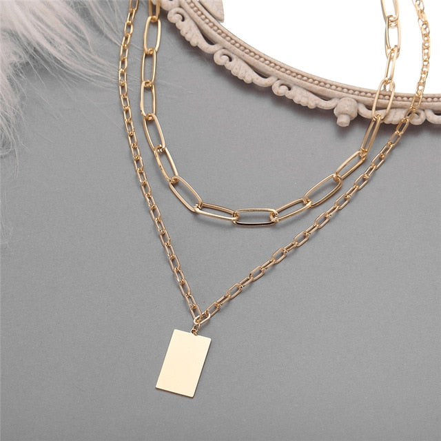 Multi-layer Chain Choker Necklace