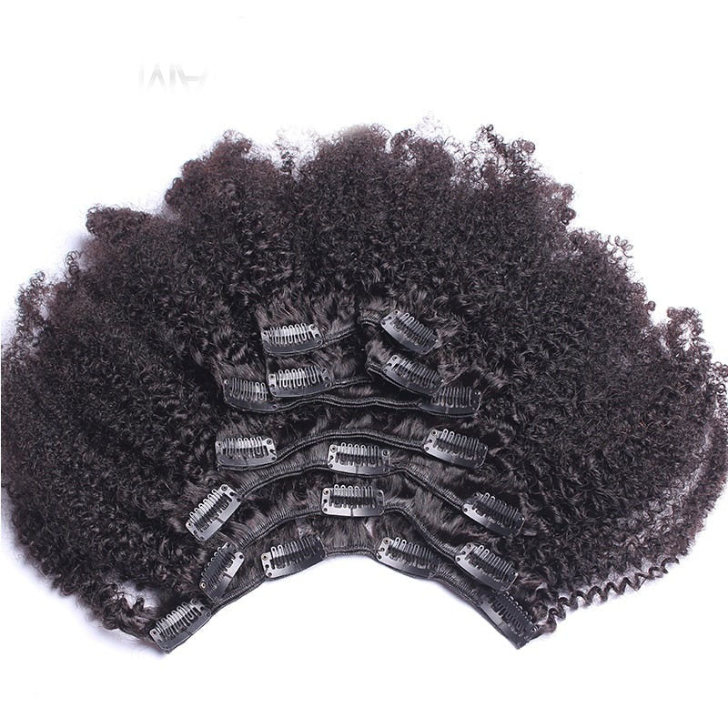 Clips de cheveux humains afro vierges naturels 4B 4C