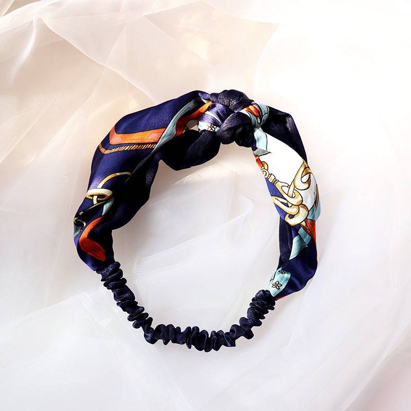 Vintage satin field knot knot elastic headband hair