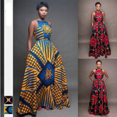 African Halter Neck Maxi Dress