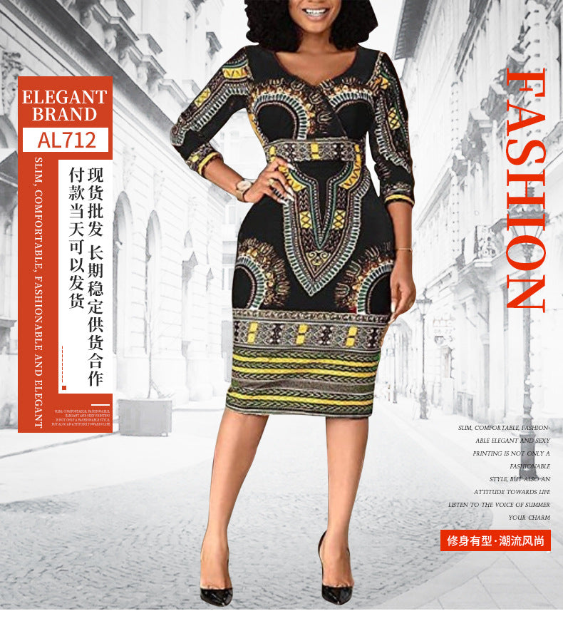 Stylish Body con African Dashiki Dress