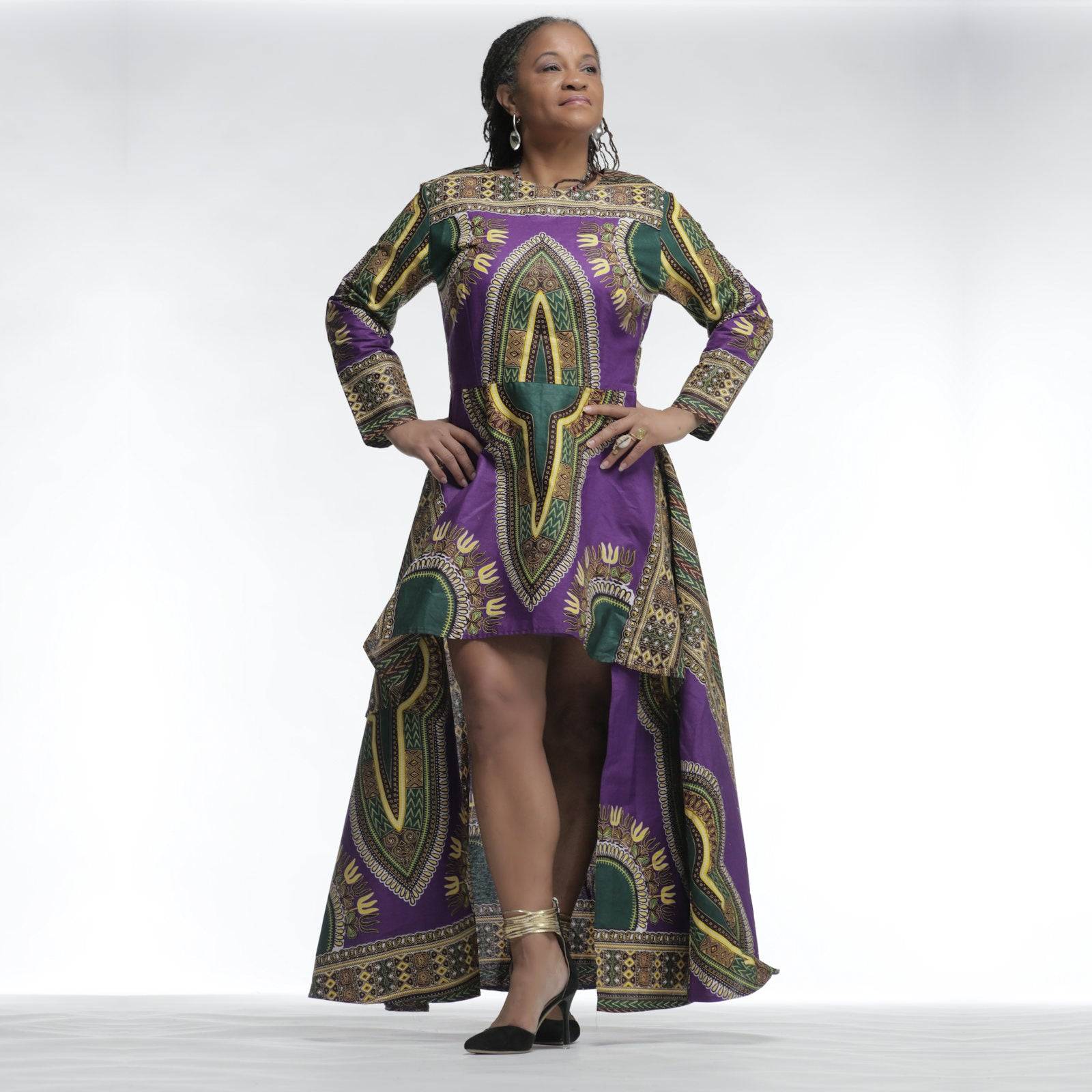 Purple dashiki dress hotsell