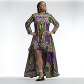 Hi-Low African Dashiki Maxi Dress for weddings, parties, receptions