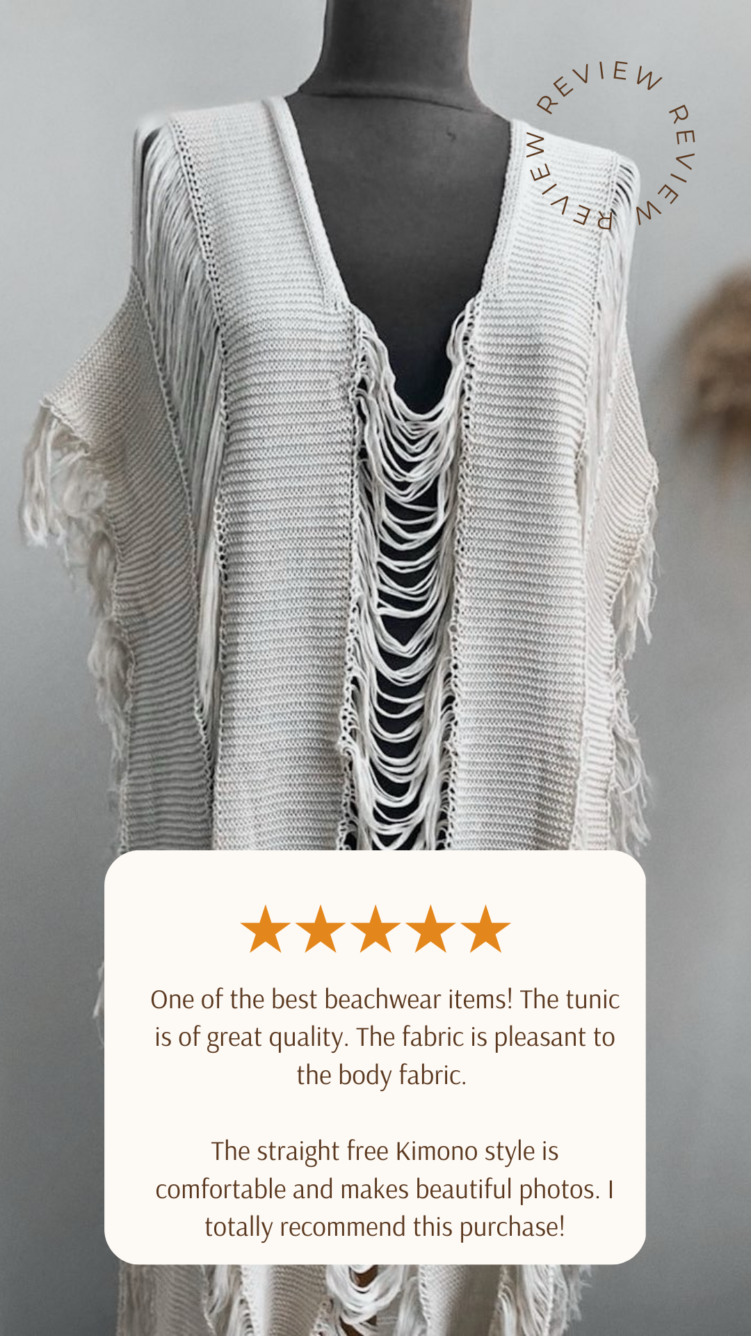 Crochet Beach Tunic with Tassel Detail