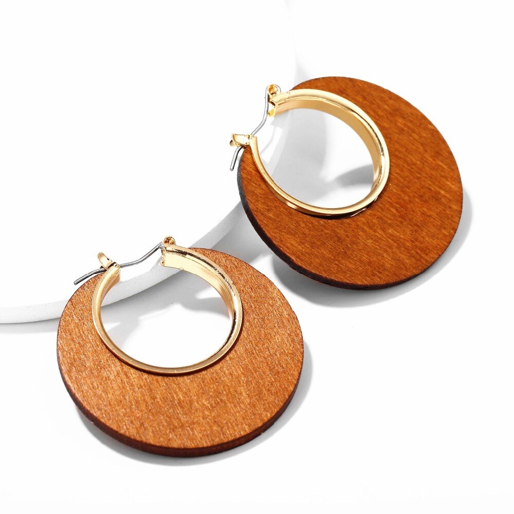 Creative Geometric wooden earrings