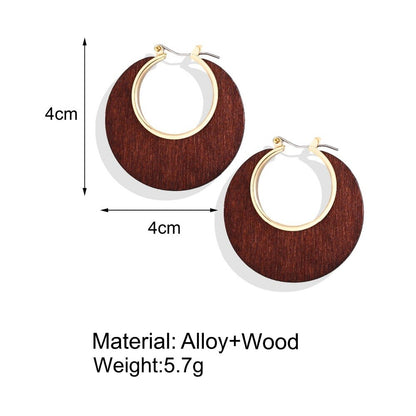 Creative Geometric wooden earrings
