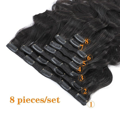 Pince à cheveux Remy dans les extensions de vague de corps brésilienne Clip de couleur noire naturelle Ins 8-26 pouces 120G