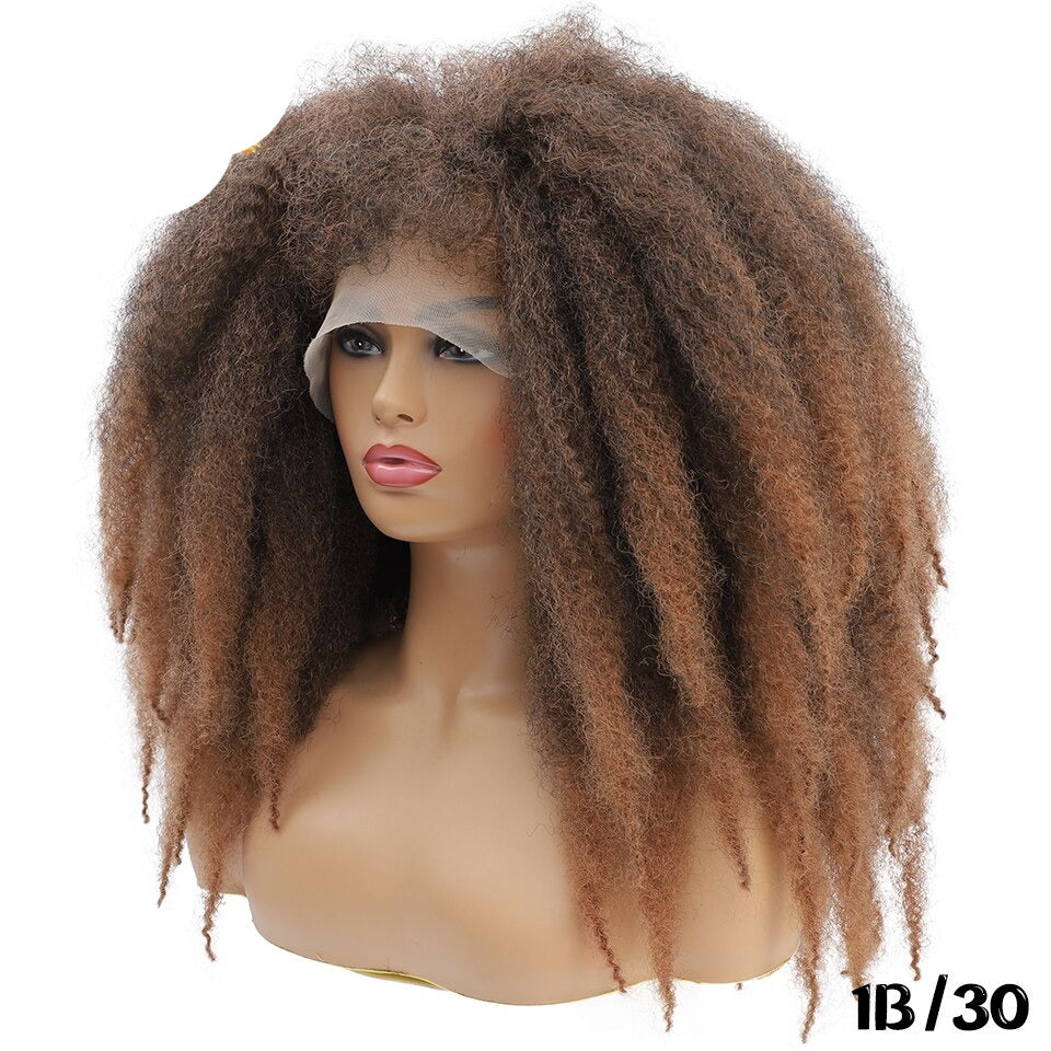 Afro Crochet Lace Front Wigs With Bangs