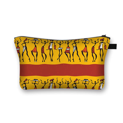 Makeup Bag Colorful in African Print with Lining