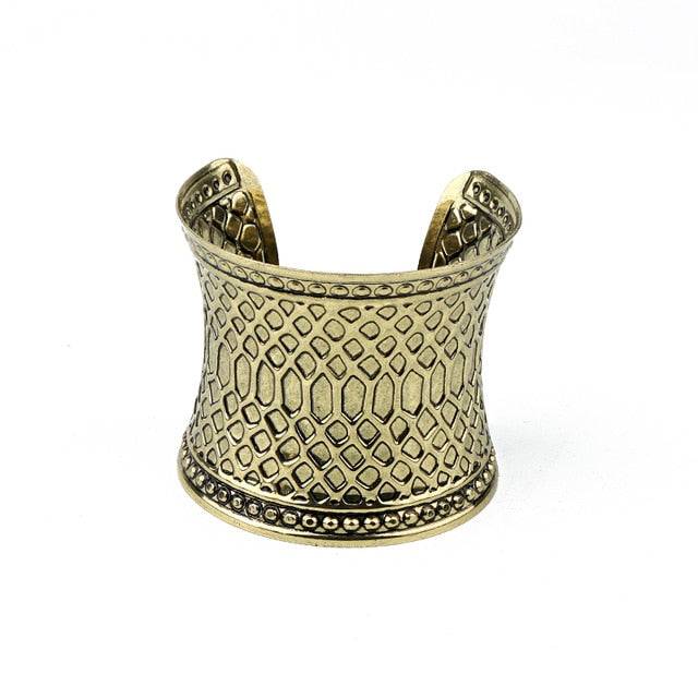 Adjustable European Punk Big Wide Cuff Bracelet for Women and Men 