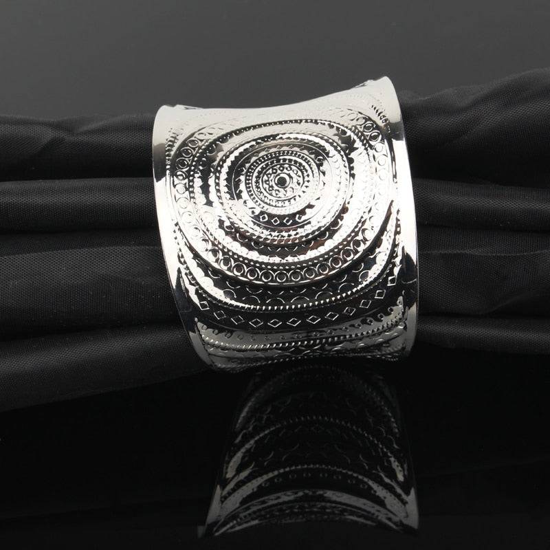 Adjustable European Punk Big Wide Cuff Bracelet for Women and Men 