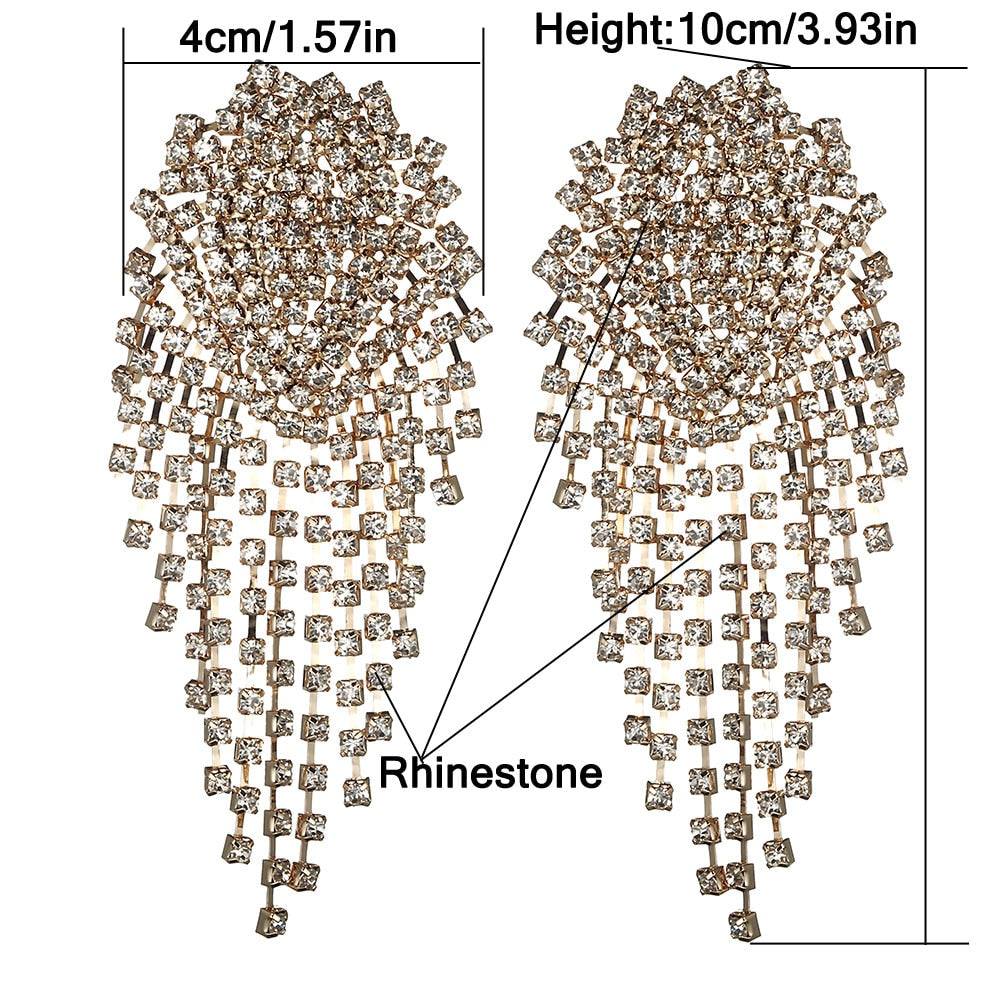 Strass oorbellen - Prachtige lange hangende oorbellen