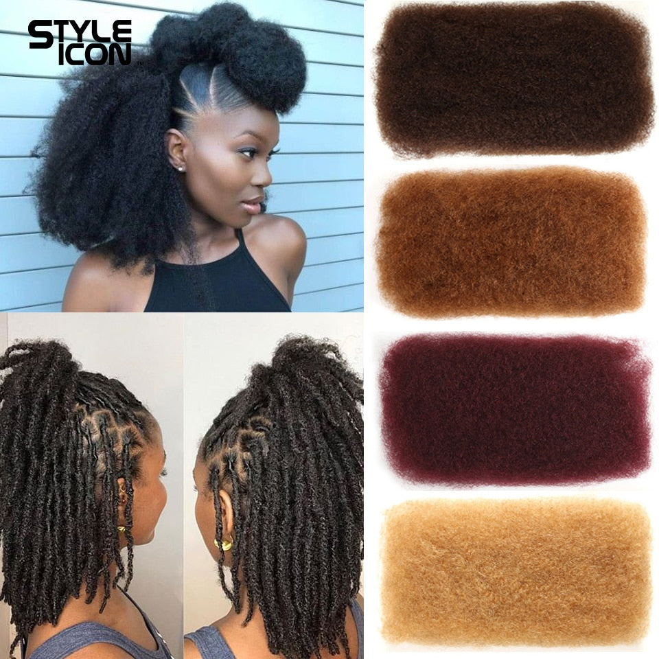 Style Icon 3 Bundles Afro Kinkys Bulk Human Hair (12/12/12, Natural  Black) - Afro Twist