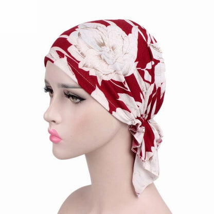 Écharpe pré-attachée Chemo Bonnet Turban Hat Headwear Wrap