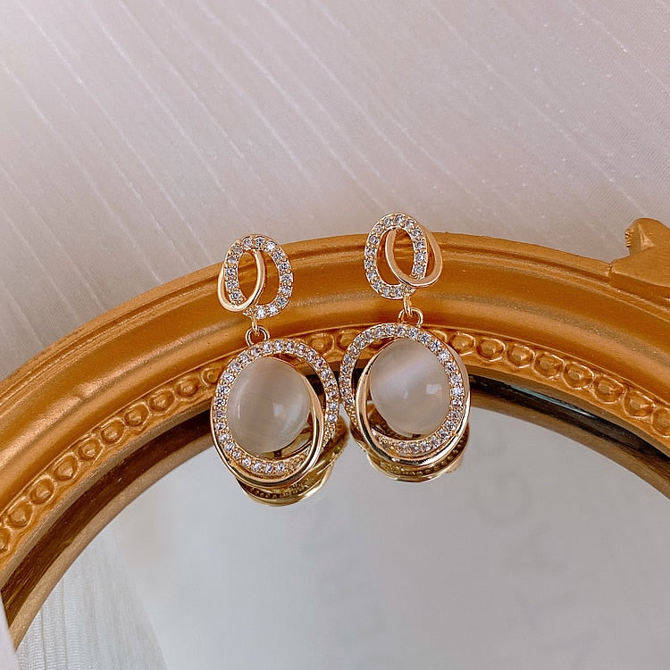 Delicate Rhinestone Stud Earrings For Women