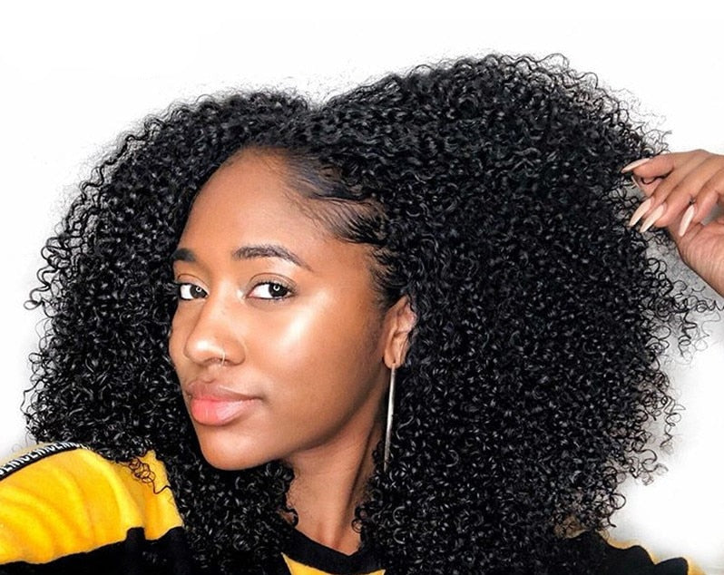Afro Bun Kinky Curly Clip in Ponytail Drawstring Hair Extension Synthetic  Hair | eBay