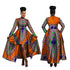 Hi-Low African Dashiki Maxi Dress Orange and Blue to adorn all bodies from XS to 6X