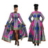 Hi-Low African Dashiki Maxi Dress Pink and Blue to adorn all bodies from XS to 6X