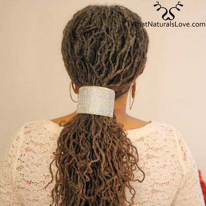 Hair Cuff with Crystals for Locs, Braids, Twists, Dreadlocks, Curls and 4C Hair