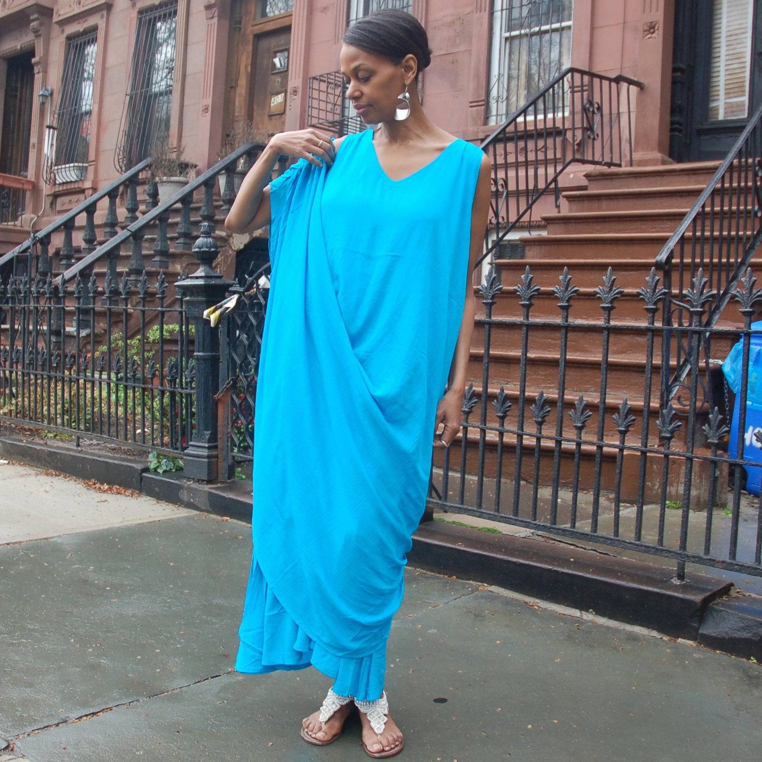Moroccan Magic Dress Aqua Blue - One Size Fits Most WhatNaturalsLove.com Moroccan Magic Dress Aqua Blue - One Size Fits Most WhatNaturalsLove.com