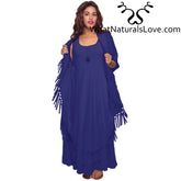 Moroccan Magic Dress With Fringe - Blue Perfect for Mother&