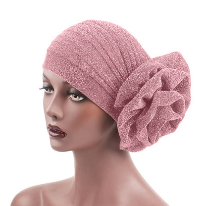 Prewrapped flower turban
