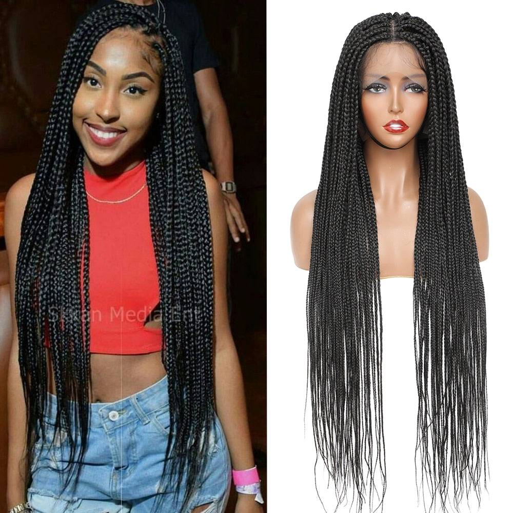 Hand Lace Frontal Faux Locs Wig with baby hair