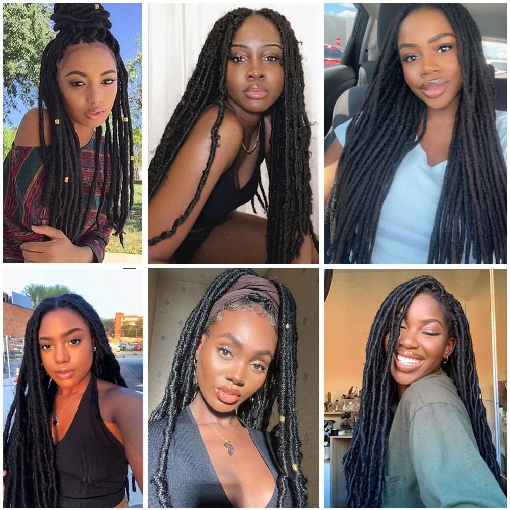 Perruque Lace Frontal Faux Locs avec cheveux de bébé