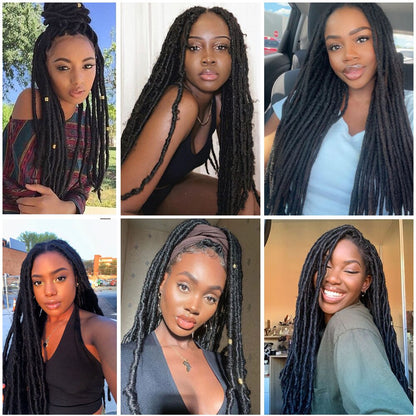 Hand Lace Frontal Faux Locs Wig with baby hair