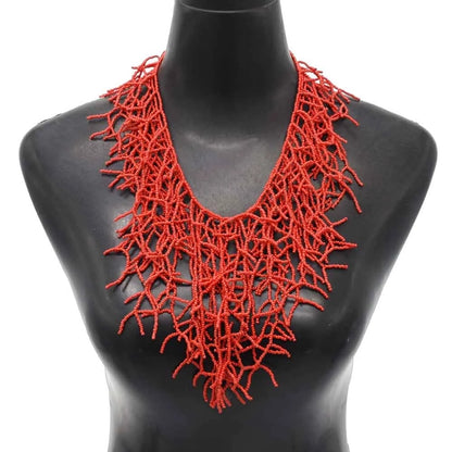 Handmade red beaded Necklaces