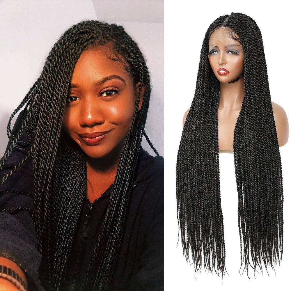 Perruque Lace Frontal Faux Locs avec cheveux de bébé