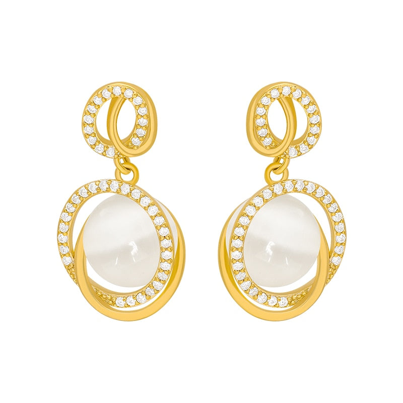 Delicate Rhinestone Stud Earrings For Women
