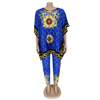 African Vintage two piece Pants Set Royal Mirage