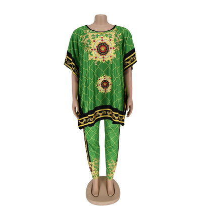 African Vintage two piece Pants Set Royal Mirage