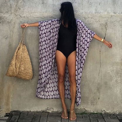 Robe de plage kimono tie-dye pour femme - tenues de plage d&