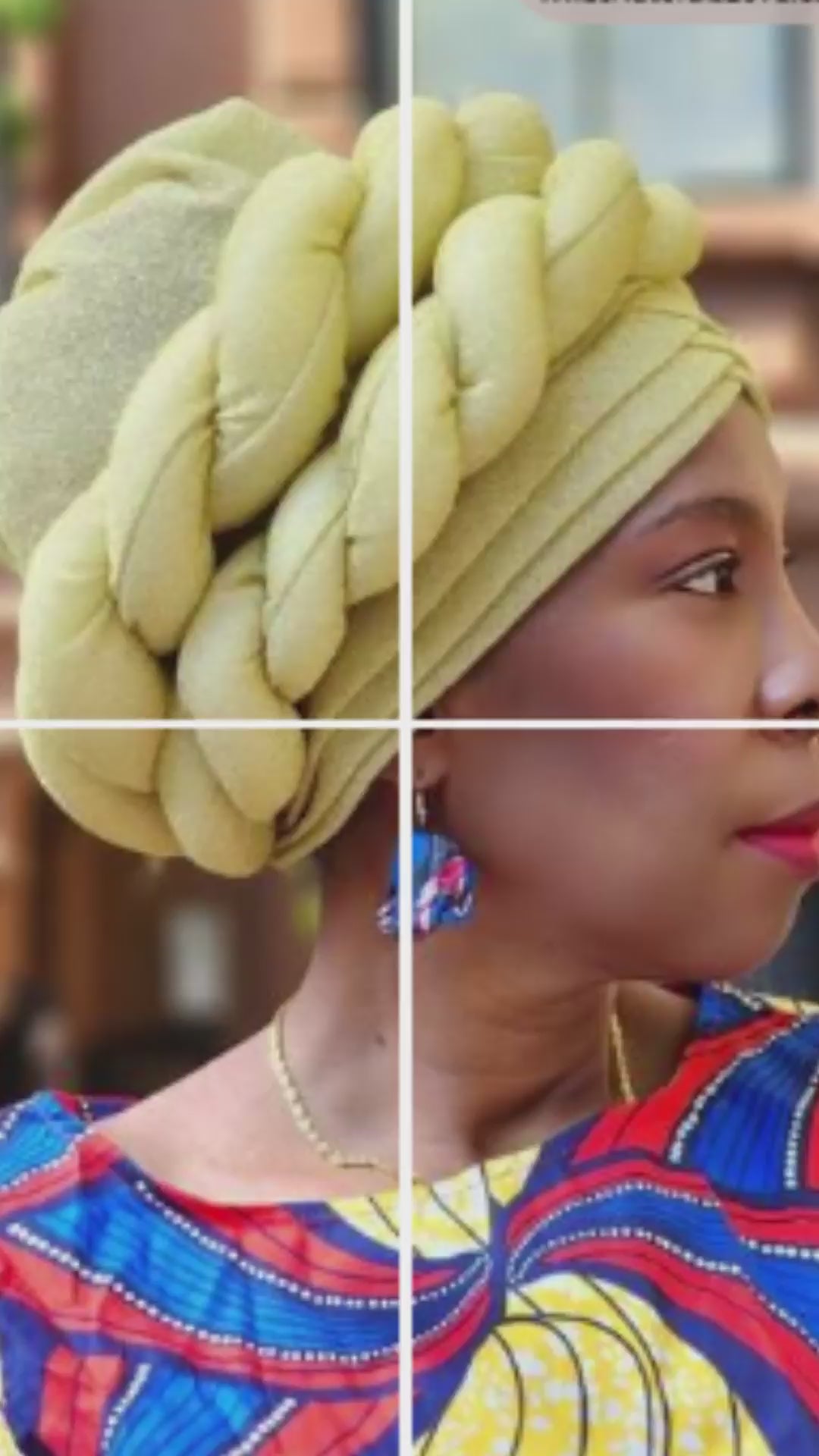 Prewrapped Nigerian inspired Gele Headwrap