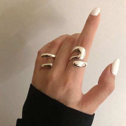Minimalistische zilveren kleur ringen voor vrouwen