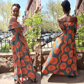 Sexy African Off Shoulder Maxi Dress