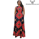 African Halter Neck Maxi Dress 