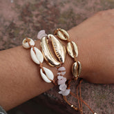 Cowrie Shell Bracelet set in natural and gold Success