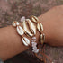 Cowrie Shell Bracelet set in natural and gold Success