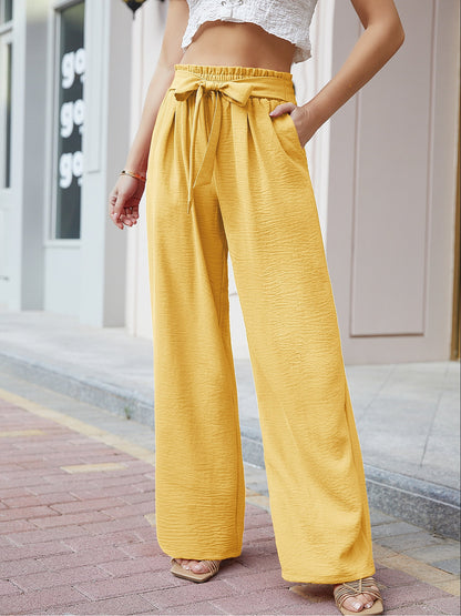 High Waist Wide Leg Palazzo Pants with Pockets with Loose Belt and super Flowy