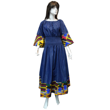 Denim Dress with African Accents