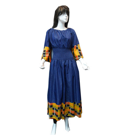 Denim Dress with African Accents